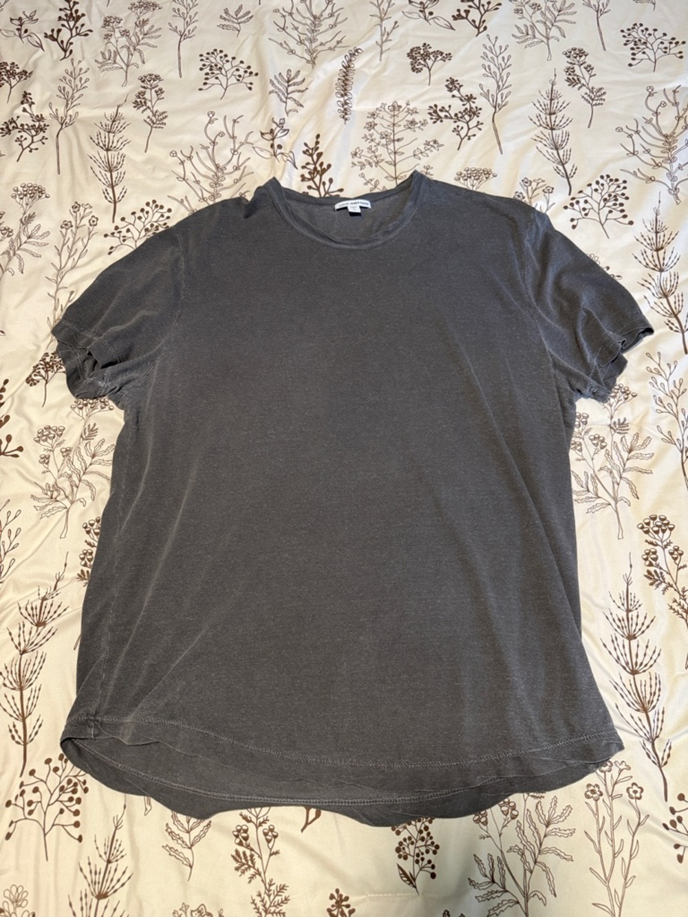 James Perse Clear Jersey Crew Carbon Pigment - Size 3